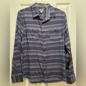Nordstrom 1901 Men's Long Sleeve Button Down Shirt Medium Blue & Violet Striped